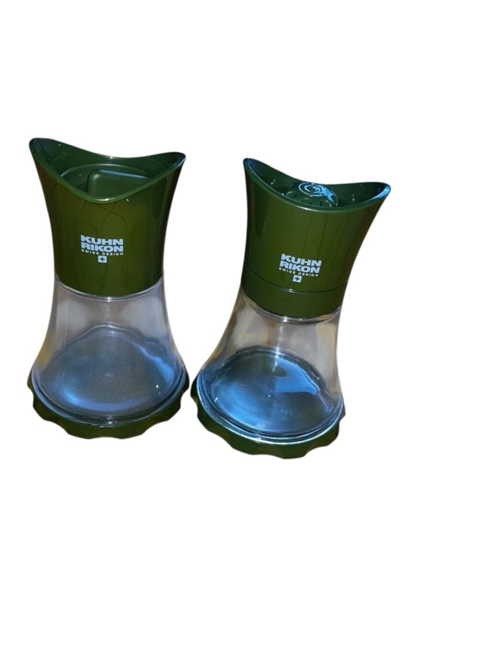 Kuhn Rikon vase salt pepper grinder glass set green Switzerland
